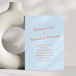 Convites Suave Brunch Nupcial de Mimosa Laranja Azul Saúde 
