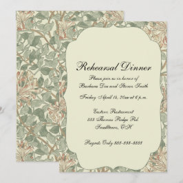 Convites Suave Verde Vintage William Morris Honeysuckle