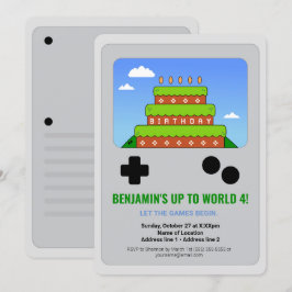 Convites Suba! Convidados do Partido de Jogo de Vídeo Impri