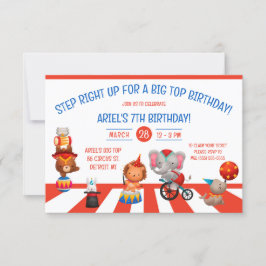 Convites Suba para um grande aniversário! Partido Circus