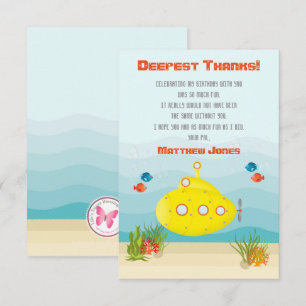 Convites Submarino Amarelo Profundo do Mar