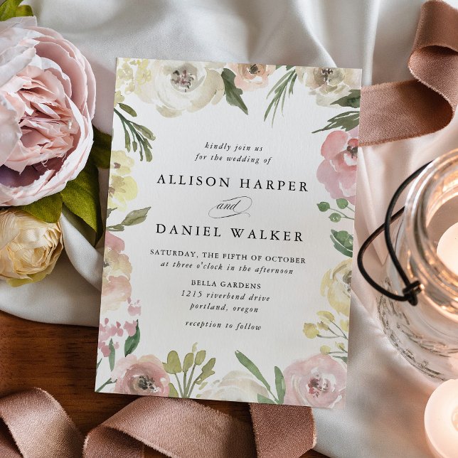 Convites Subtile Blooms | Casamento (Criador carregado)