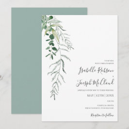 Convites Succulent Greenery | Casamento Casual Verde Sage