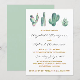 Convites Succulents Cactus Wedding Modern Elegante Chic