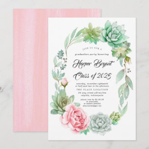 Convites Succulents - classe da graduação 2019