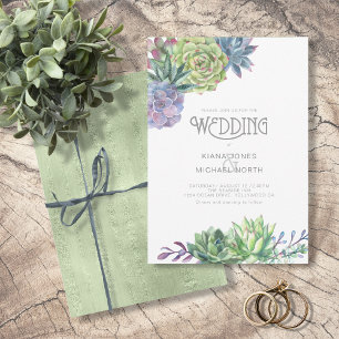 Convites Succulents e faísca que Wedding ID515 verde