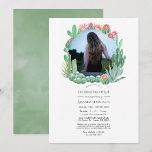 Convites Suculentas em Aquarela Celebração da Vida Foto