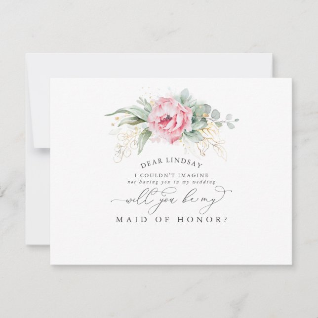 Convites Suculentas Folhagem Folhas Dama de Honra Proposta (Frente)