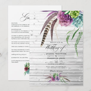 Convites Suculentas Místicas em Aquarela Casamento Boêmio
