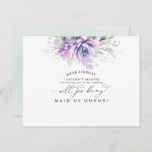 Convites Suculente Proposta Greenery Silver Bridesmaid