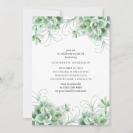 Convites Suculentes de aquarela Doce 16. Greenery cactus