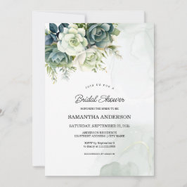 Convites Suculentes, flores e Chás de panela verdes