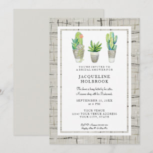 Convites Suculento de Cactus Aquarela Urbana Espanhola