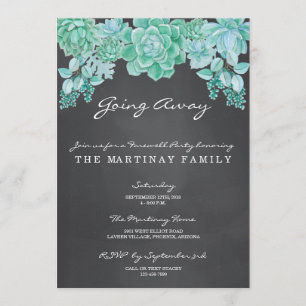 Convites Suculentos no Chalkboard Indo Festa