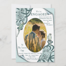 Convites Sucultivos em cores de azul-menta a