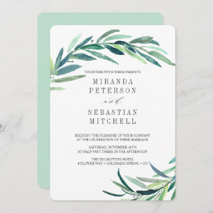 Convites Sucursais Frescas de Eucalyptus Deixam Casamento B