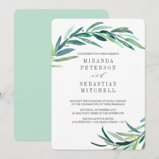Convites Sucursais Frescas de Eucalyptus Deixam Casamento B