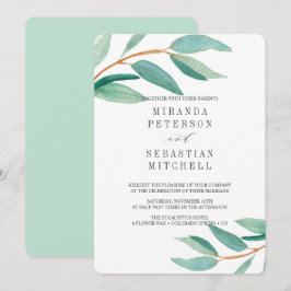 Convites Sucursais Frescas de Eucalyptus Deixam Casamento B