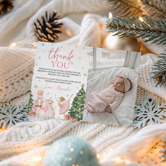 Convites Sugar Plum Nutcracker Photo Thank You (Criador carregado)