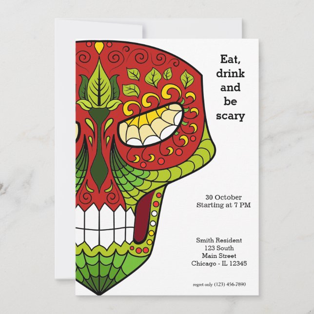 Convites Sugar Skull (Frente)