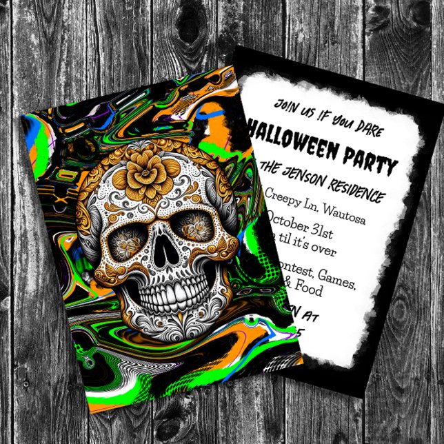 Convites Sugar Skull Halloween (Criador carregado)