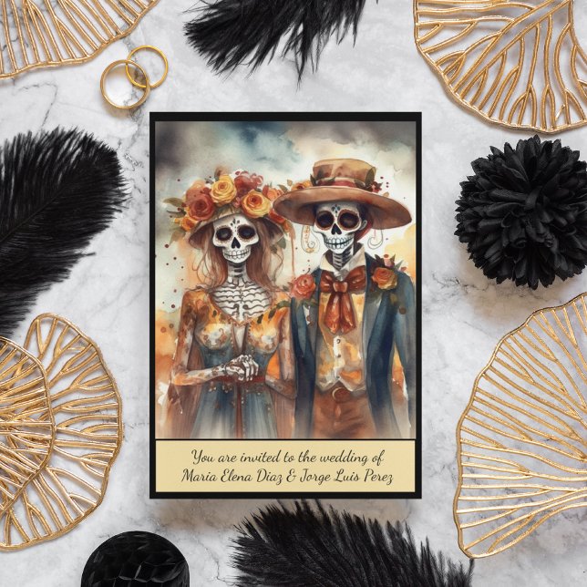 Convites Sugar Skull Swetheart, personalizado (Criador carregado)