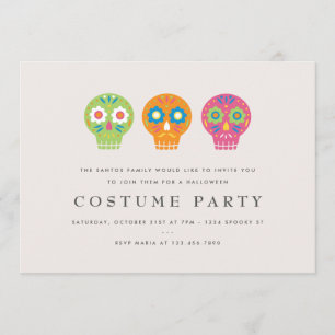 Convites Sugar Skulls Festas de Costume