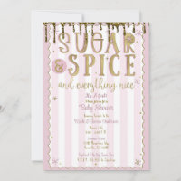 SUGAR & SPICE Glitter Dourado Dip Rosa Chá de Bebê