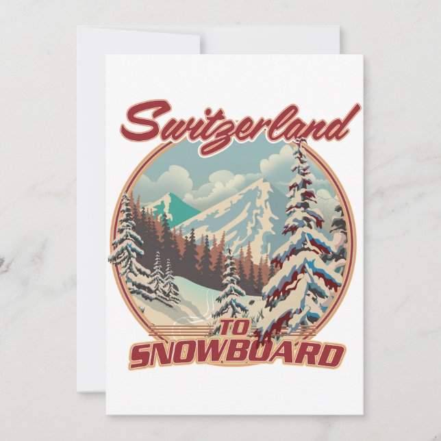 Convites Suíça para Snowboard (Frente)