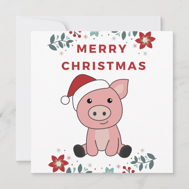 Convites Suínos de Feliz Natal (Frente)