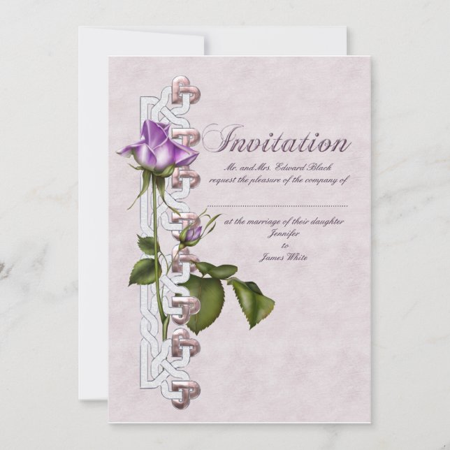 Convites Suíte de casamento de Rosa Lavanda (Frente)