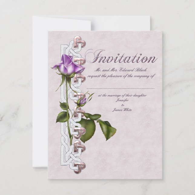 Convites Suíte de casamento de Rosa Lavanda (Frente)