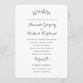 Convites Suite de Casamento Elegante Eucalyptus