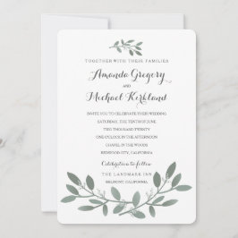 Convites Suite de Casamento Elegante Eucalyptus