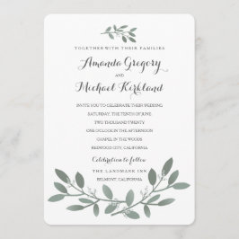 Convites Suite de Casamento Elegante Eucalyptus
