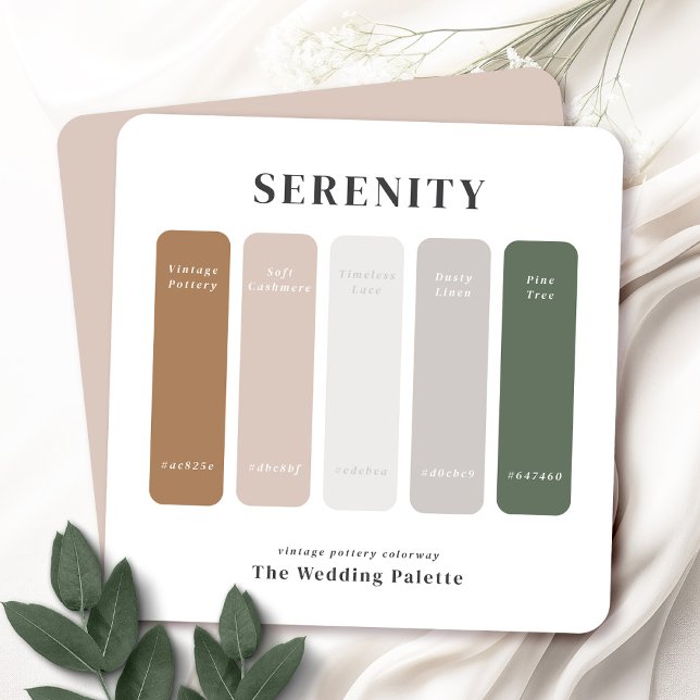 Convites Suite de Casamento Serenity | Placa da Paleta de S (The Serenity Wedding Suite Vintage Pottery Color Palette - Mix and match for the perfect wedding.)