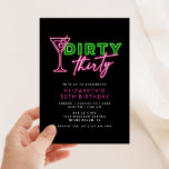 Convites Suja 30 Neon Green & Pink aniversário de 30 anos<br><div class="desc">Este brilhante e divertido design verde-néon e rosa está pronto para personalizar para uma festa de aniversário!</div>