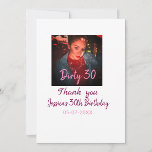 Convites Sujo 30 Adição de Apelido de Aniversário pink data