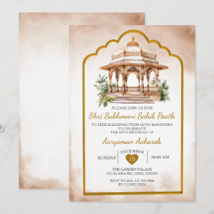 Convites Sukhmani Sahib Paath Indiano Hindu Dourado Anivers