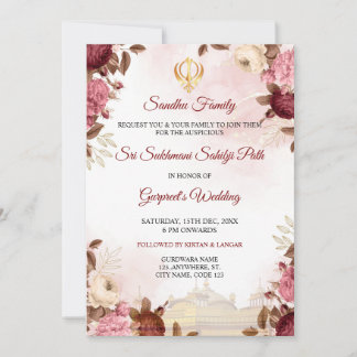 Convites Sukhmani Sahib Paath Invitation Card, Akhnda Path