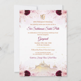 Convites Sukhmani Sahib Path Invitation (Digital & Printed)