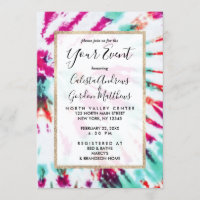 Summer Artsy Girly Neon Teal Pink Tie Dye Padrão