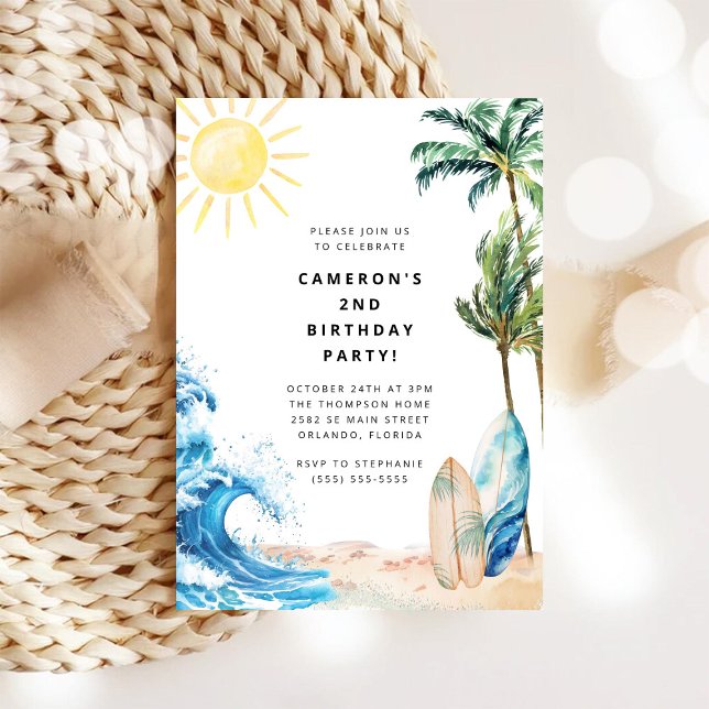 Convites Summer Beach Birthday Party Invitation (Criador carregado)