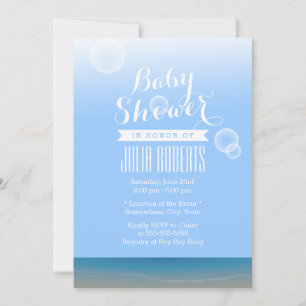 Convites Summer Beach Bubbles Baby Shower Invants