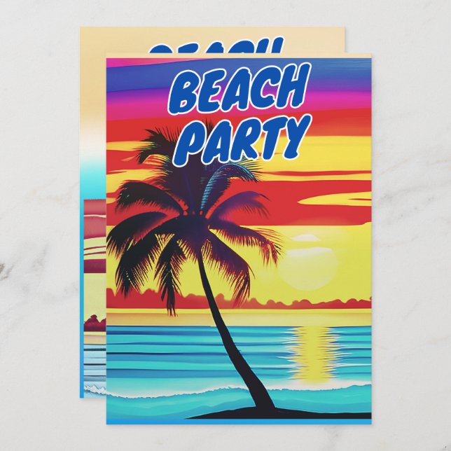 CONVITES SUMMER BEACH PARTY (Frente/Verso)