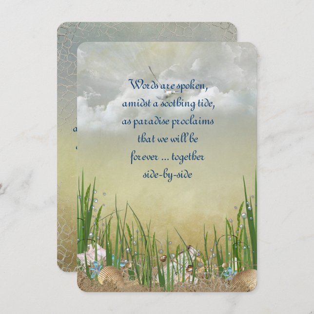 Convites Summer Beach Wedding (Frente/Verso)