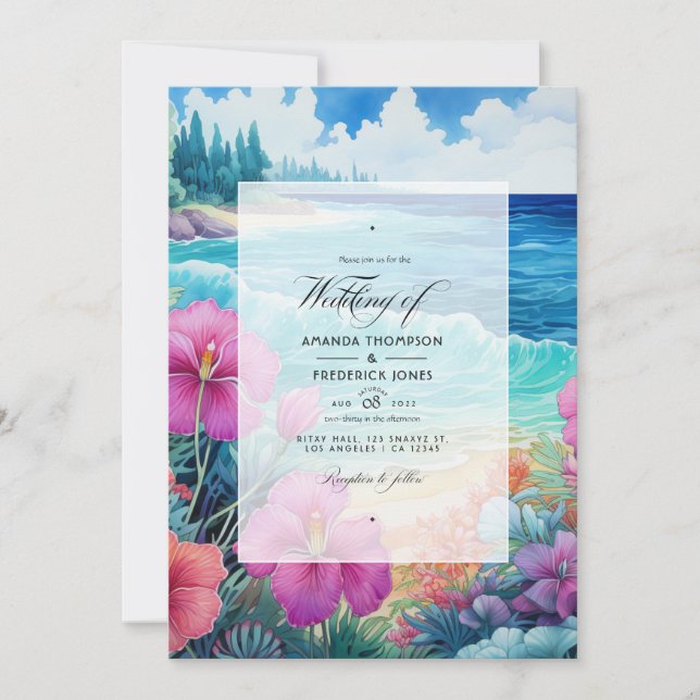 Convites Summer Beach Wedding (Frente)