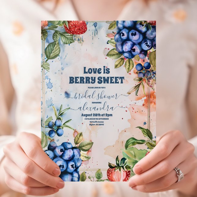Convites Summer Berry Sweet Strawberry Chá de panela (Criador carregado)