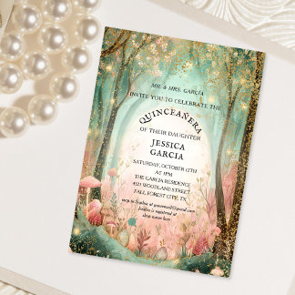 Convites Summer Fairy Tale Enchanted Forest Quinceañera