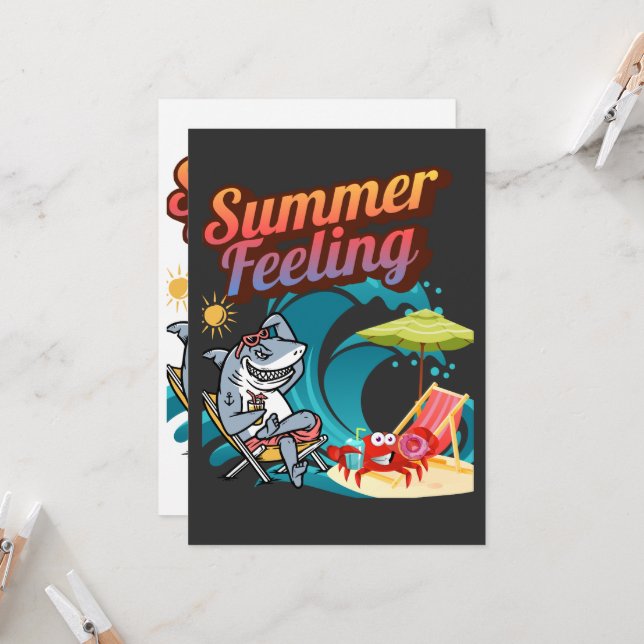 Convites "Summer Feeling"  Einladung (Frente/Verso In Situ)